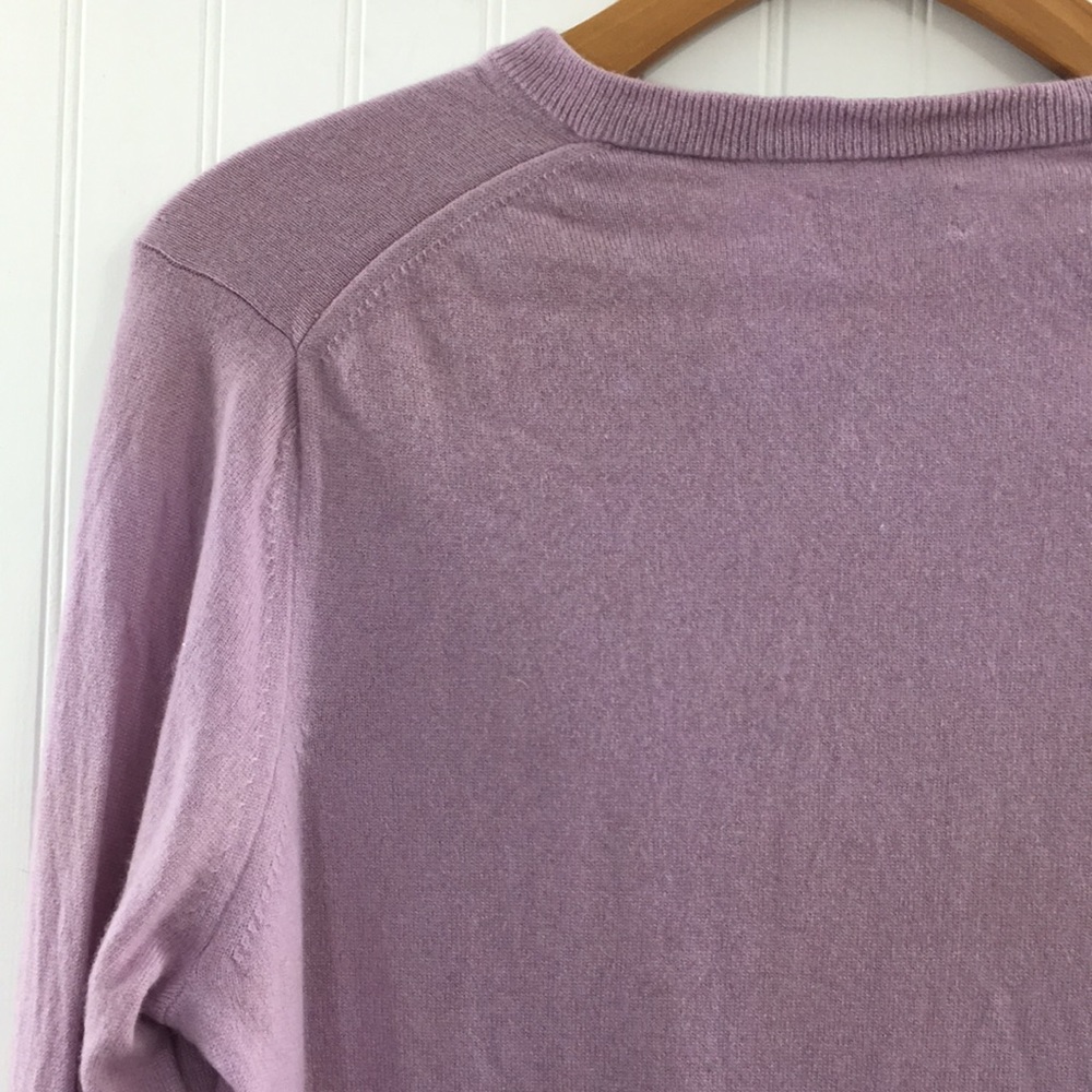 John W Nordstrom Lilac Purple Knit 100% Cashmere Sweater Mens XL V-Neck Pullover - Picture 5 of 13